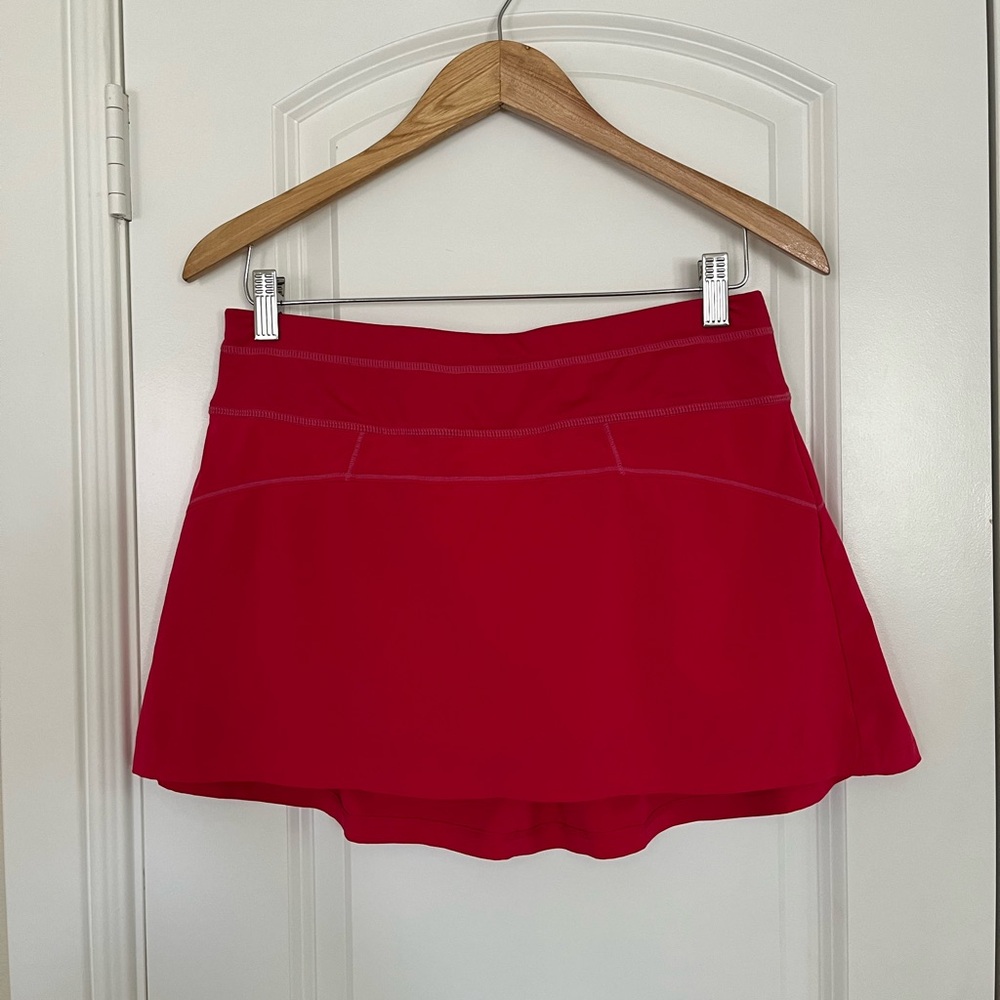 Athleta Bright Pink Pleated Tennis Skirt Shorts Lining with Gripping Trim